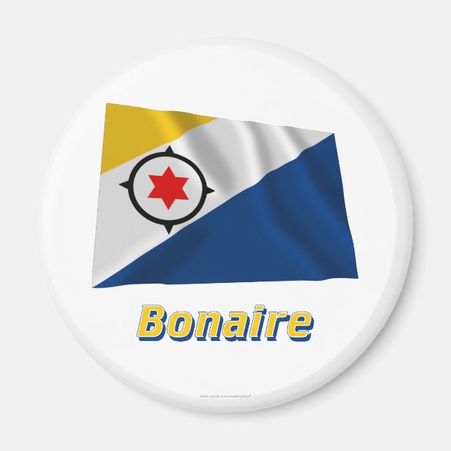 Aimant Drapeau Bonaire avec nom (Devant)