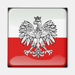 Aimant Drapeau brillant polonais