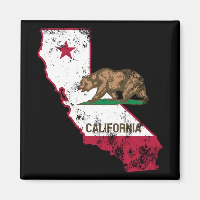 Aimant Drapeau californien Patriotique (Devant)
