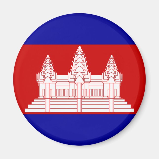 Aimant Drapeau Cambodge KH (Devant)