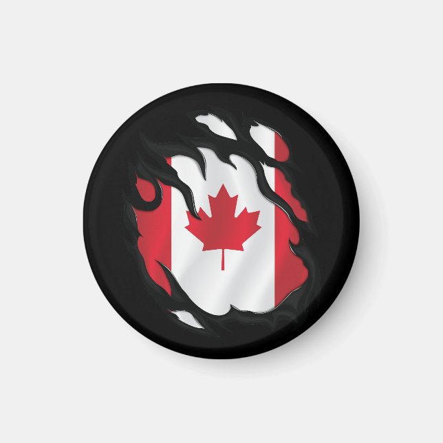 Aimant Drapeau canadien déchiré (Devant)