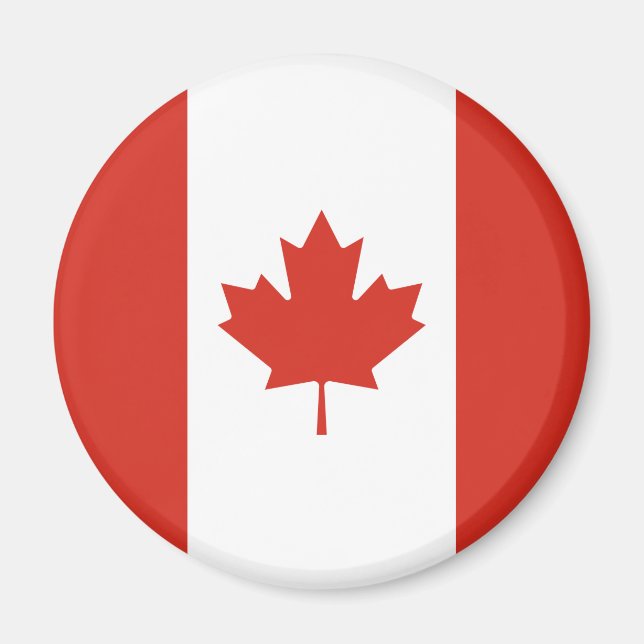 Aimant Drapeau canadien (Feuille d'érable) (Canada) (Devant)