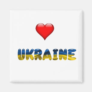Aimant Drapeau d'amour d'Ukriane