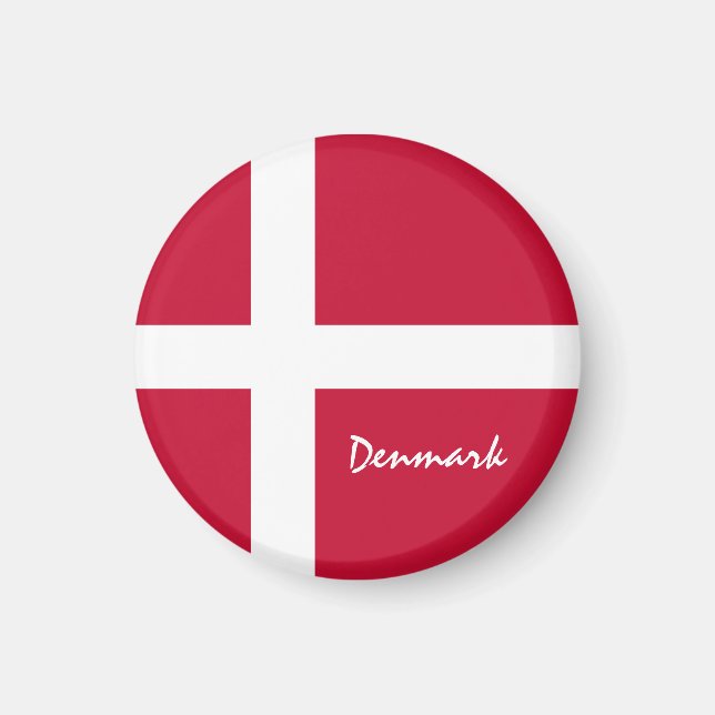 Aimant Drapeau danois & vacances Danemark, voyage /sports (Devant)