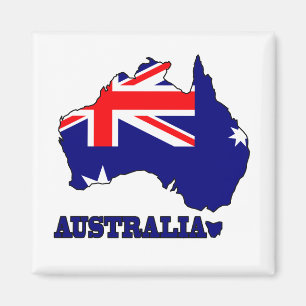 Aimant Drapeau dans la carte de l'Australie
