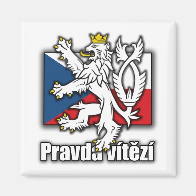 Aimant Drapeau d'armoiries de la République tchèque (Devant)