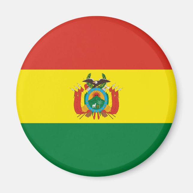 Aimant Drapeau de Bolivie patriotique (Devant)