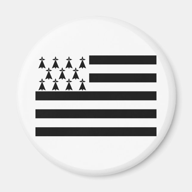 Aimant Drapeau de Bretagne patriotique (Devant)