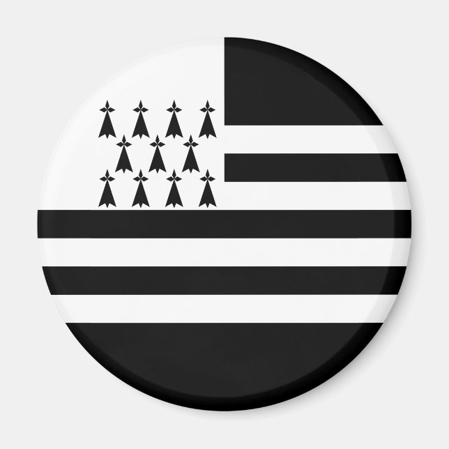 Aimant Drapeau de Bretagne patriotique (Devant)