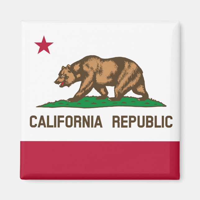Aimant Drapeau de Californie & Californie, Etats-Unis vac (Devant)