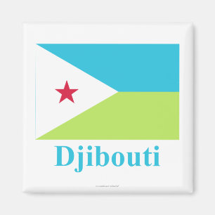 Aimant Drapeau de Djibouti avec le nom