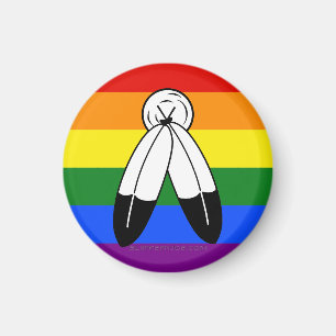 Aimant Drapeau de fierté bispirituel de SlipperyJoe's sym