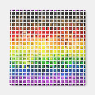 Aimant Drapeau de fierté gay arc-en-ciel coloré à carreau