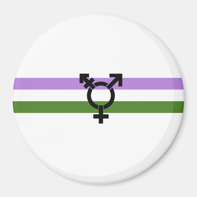 Aimant Drapeau de fierté genderqueer (Devant)