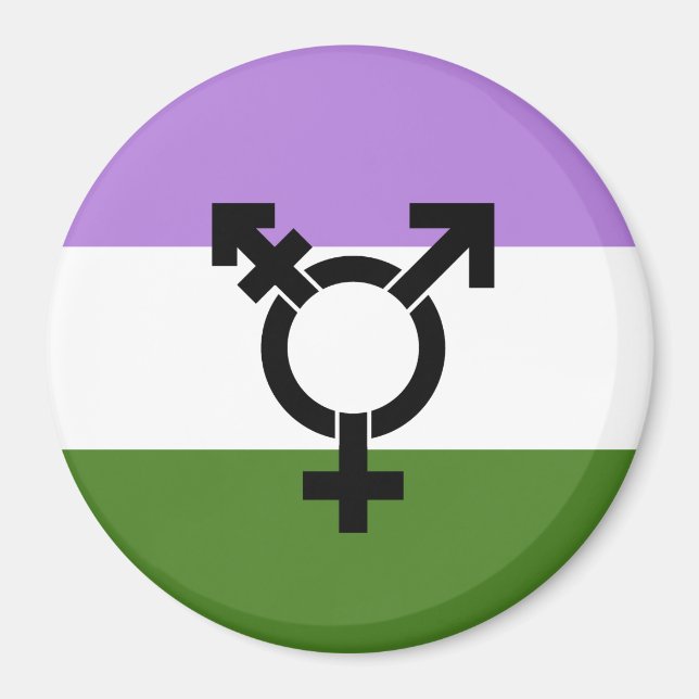 Aimant Drapeau de fierté genderqueer (Devant)