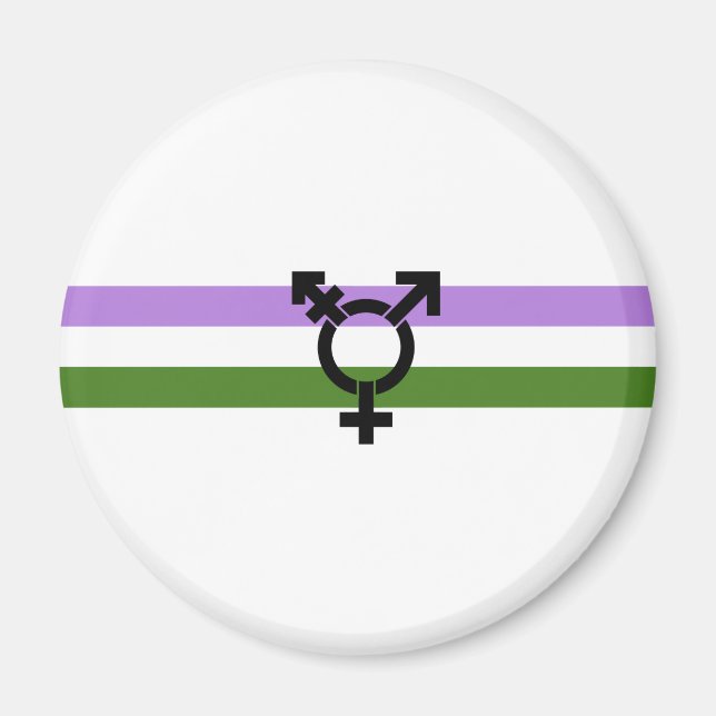 Aimant Drapeau de fierté genderqueer (Devant)