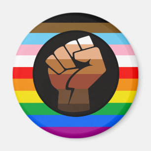 Aimant Drapeau de fierté POC de progrès LGBTQ+