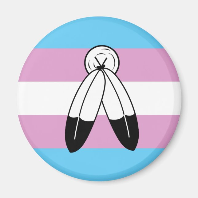 Aimant Drapeau de fierté trans bispirituel (Devant)