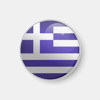 Aimant Drapeau de Grèce Cercle Brillant