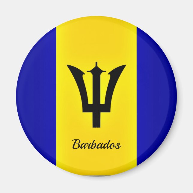Aimant Drapeau de la Barbade (Devant)