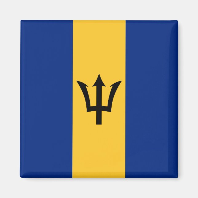 Aimant Drapeau de la Barbade (Bajan) (Devant)