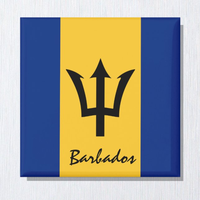 Aimant Drapeau de la Barbade & Fêtes de l'Amérique / fans (Créateur téléchargé)