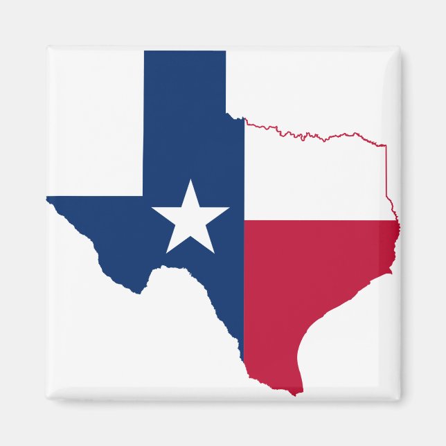 Aimant drapeau de la carte du Texas (Devant)