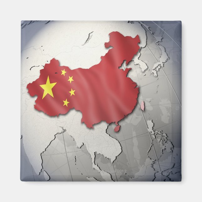 Aimant Drapeau de la Chine (Devant)