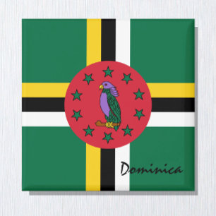 Aimant Drapeau de la Dominique & Fêtes de l'Amérique