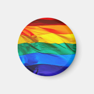 Aimant Drapeau de la fierté gay de SlipperyJoe's agitant 