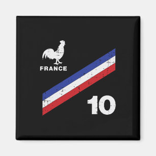 Aimant Drapeau de la France Coq Numéro 10 Supporter de Fo