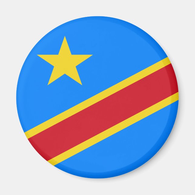 Aimant Drapeau de la République démocratique du Congo Mag (Devant)