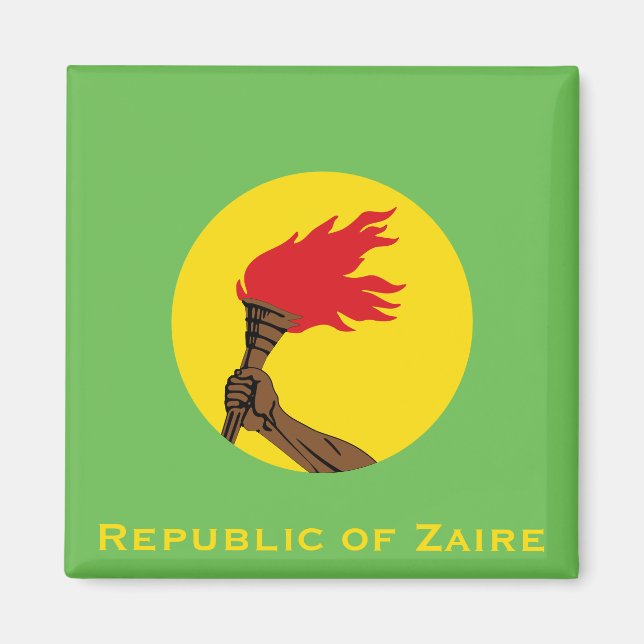Aimant Drapeau de la République du Zaïre (Devant)