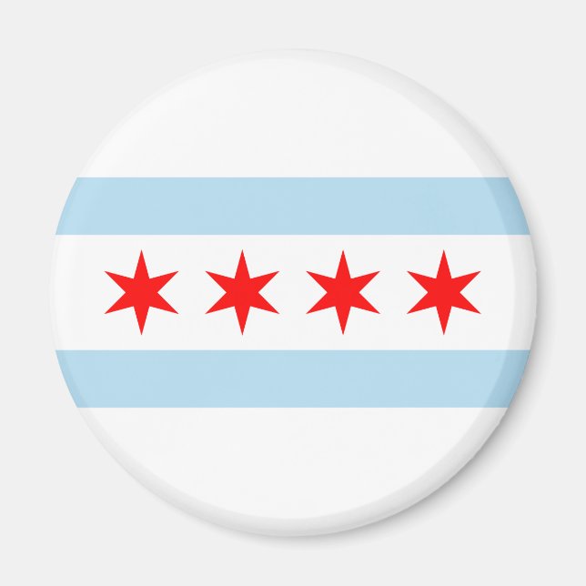 Aimant Drapeau de la ville de Chicago (Illinois) (Devant)