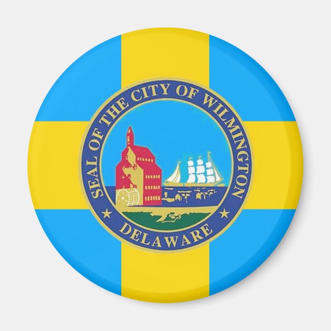Aimant Drapeau de la ville de Wilmington, Delaware (Devant)