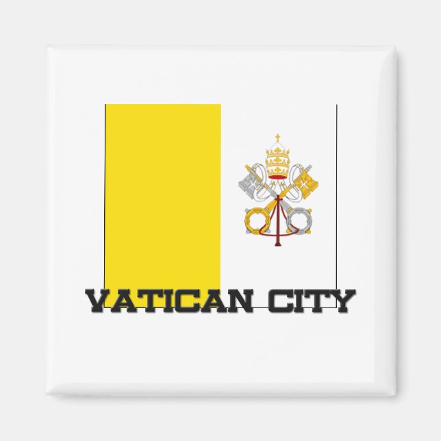Aimant Drapeau de la ville du Vatican (Devant)