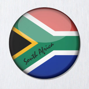 Aimant Drapeau de l'Afrique du Sud et Africain - fans de 