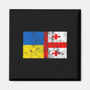 Aimant Drapeau de l'amitié vintage Ukraine Géorgie ukrain