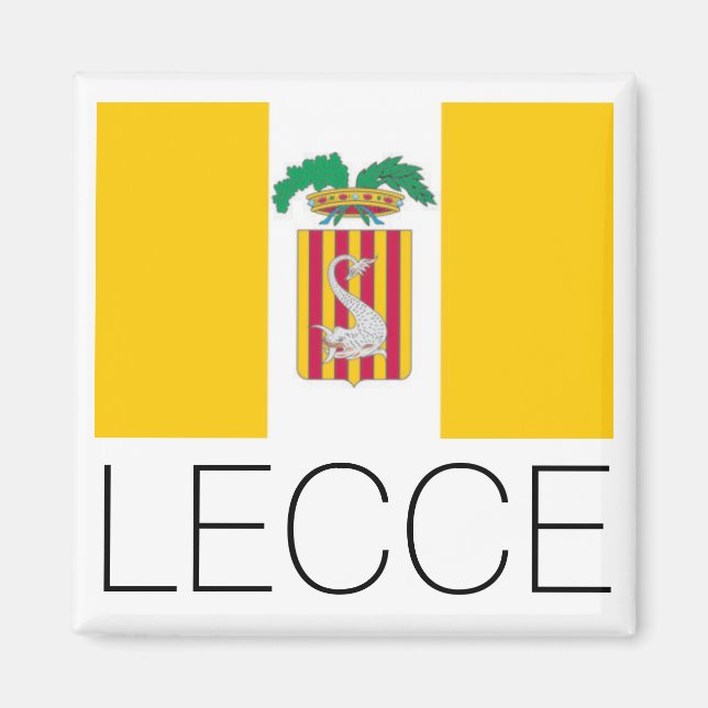 Aimant Drapeau de Lecce, Pouilles (Italie) (Devant)