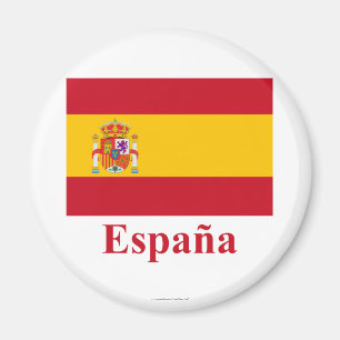 Aimant Drapeau de l'Espagne avec le nom dans l'Espagnol