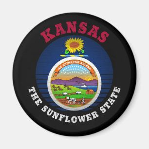 AIMANT DRAPEAU DE L'ÉTAT DE KANSAS SUNLOWER