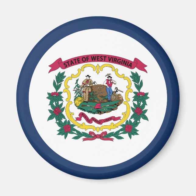 Aimant Drapeau de l'État de Virginie occidentale (Devant)