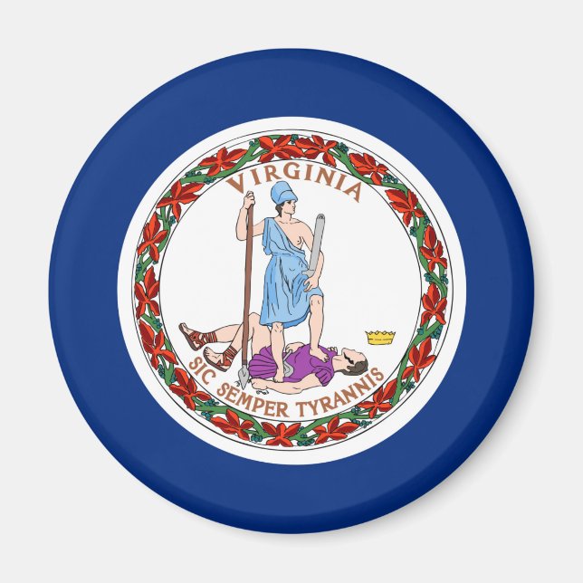 Aimant drapeau de l'état de virginie symbole de la républ (Devant)