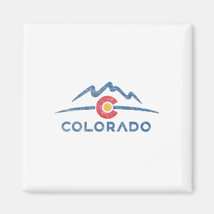 Aimant Drapeau de l'État du Colorado Montagnes Rocheuses 