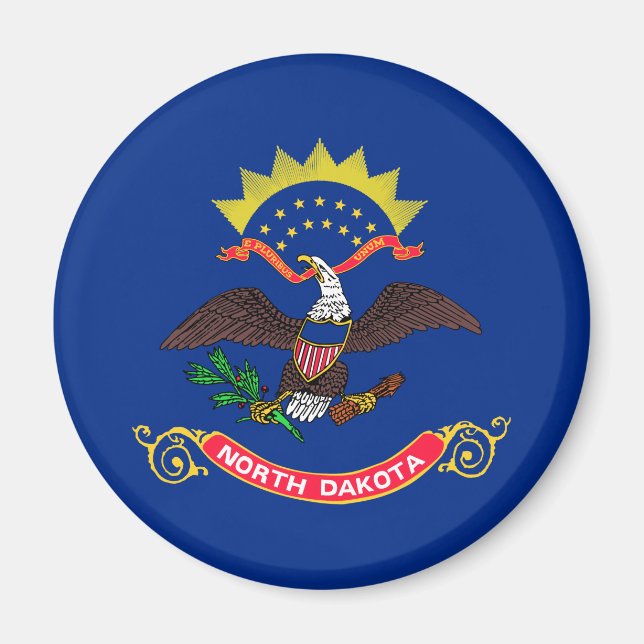 Aimant Drapeau de l'État du Dakota du Nord (Devant)