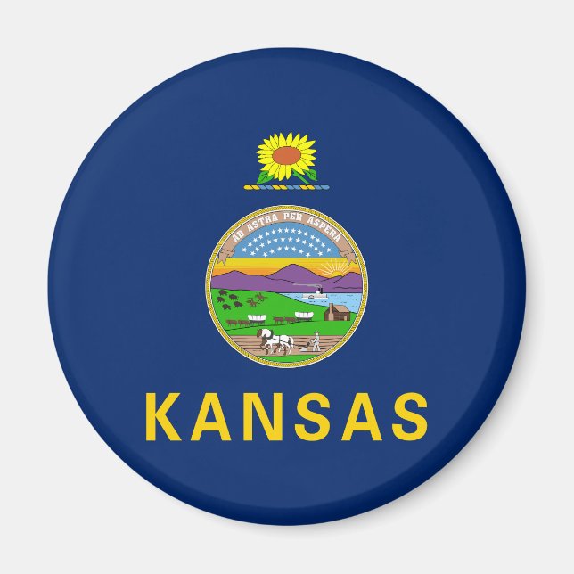 Aimant Drapeau de l'État du Kansas (Devant)