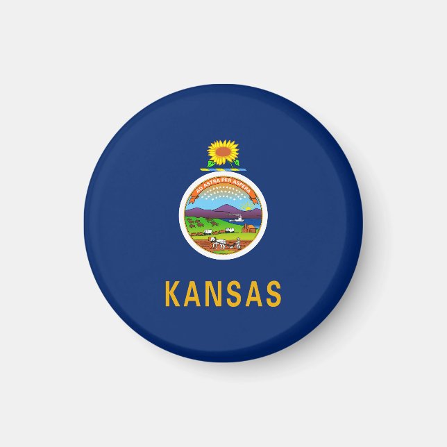 Aimant Drapeau de l'État du Kansas (Devant)