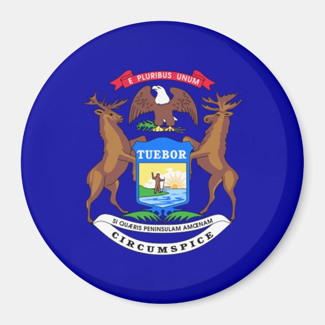 Aimant drapeau de l'État du Michigan (Devant)