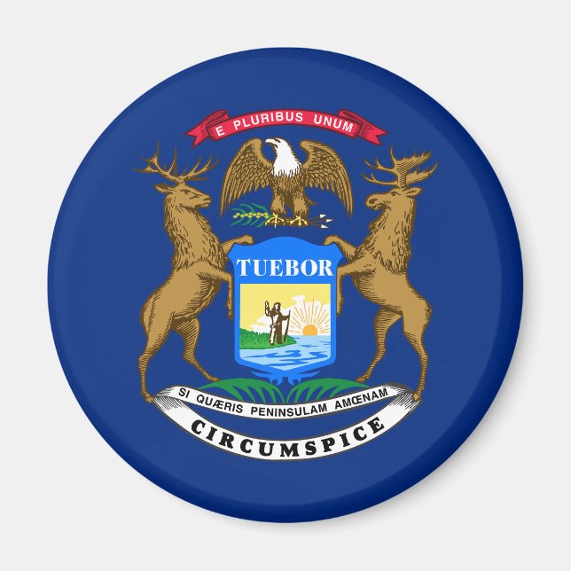 Aimant Drapeau de l'État du Michigan (Devant)