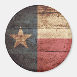 Aimant Drapeau de l'État du Texas sur le vieux grain de b